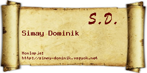 Simay Dominik névjegykártya